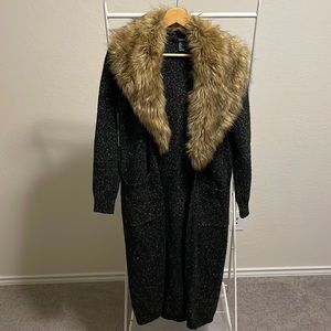 Forever 21 Faux Fur Collar Duster
